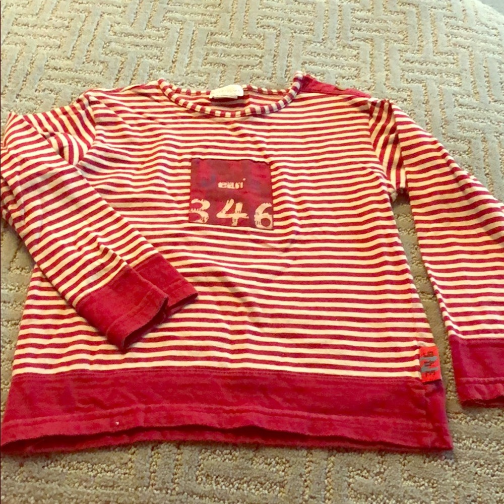 French red stripe boys Tee shirt - Natalys size 6